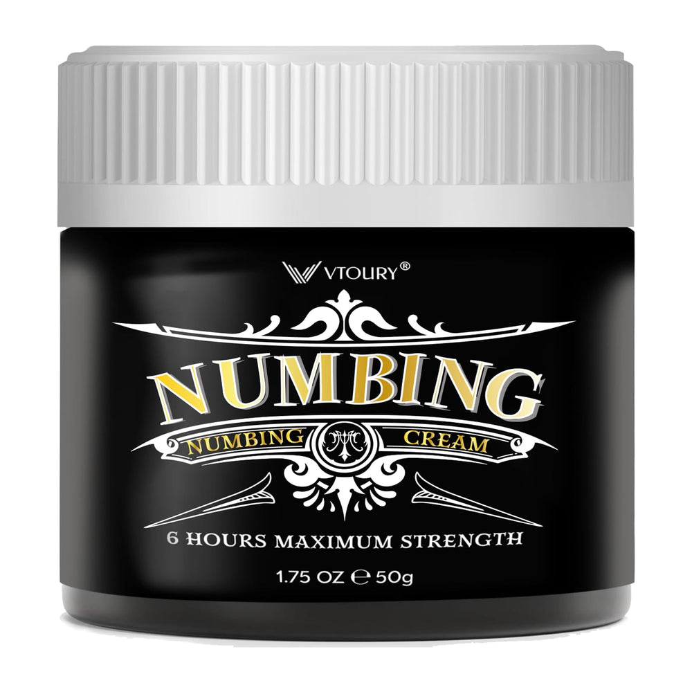 VTROUY Deep Numbing Cream tube close-up for quick relief.
