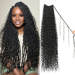 VustBeauty Goddess Locs 30inch front view showing voluminous boho texture for everyday wear