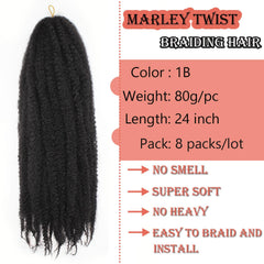Vustbeauty Marley twist hair 24in crochet installation tools show quick DIY style setup.