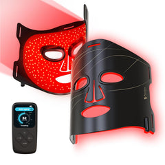 V VYM By Clinmate red light mask front view shows 292 LEDs for professional facial light therapy.