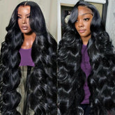 VXCVAE 30-inch lace-front wig showing long length for versatile styling.