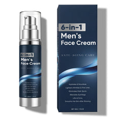 WAESKI 6-in-1 Face Cream for Men bottle—sleek packaging for daily hydration.