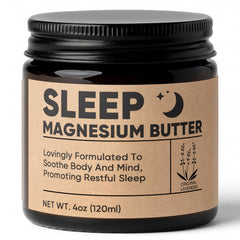 WAESKI Magnesium Butter for Sleep jar with lavender promotes nightly relaxation and skin hydration.