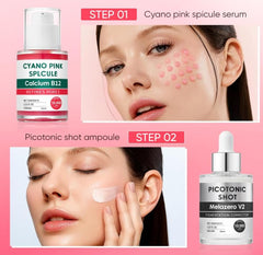 WAESKI Cyano Pink Serum texture during application shows a smooth, refreshing layer.