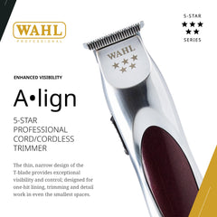 Wahl Professional 5-Star Align Trimmer blade closeup enabling detailed line work.