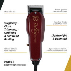 Wahl Professional 5 Star Balding Clipper cutting guides illustrate guard options