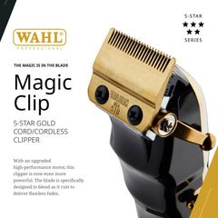 Wahl Professional 5 Star Magic Clip Gold side profile with ergonomic grip