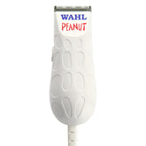 Wahl Professional Peanut clipper in white showcases a compact design ideal for precise beard work.