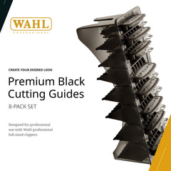 Wahl Professional premium cutting guides secure metal clips for reliable retention during haircutting.