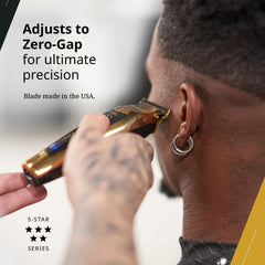 Wahl T-Wide zero-overlap adjustment enables precise detailing during trims.
