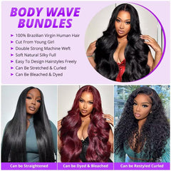 WAITWO 12A hair bundles 22 inch body wave full head for fuller look