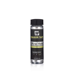 Walker Tape Ultra Hold bottle demonstrates a waterproof, long-lasting wig adhesive for sensitive skin