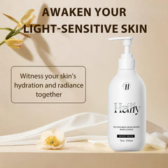 Wanciment Niacinamide White Body Lotion pump close-up showing creamy, fast-absorbing hydration.