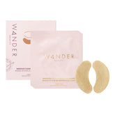 Wander Beauty Baggage Claim gold foil under-eye patches pack for hydration.