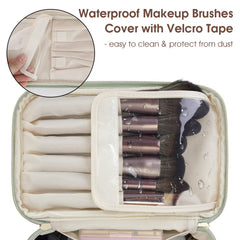 Wandering Nature makeup bag brush compartment keeps brushes organized and protected during travel