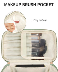 Wandering Nature brush compartment keeps brushes protected and organized on the go.
