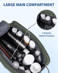 WANDF Toiletry Bag Back pocket with elastic loops secures toothbrushes.