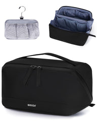WANDF Toiletry Bag for Men open flat view showing quick access during travel