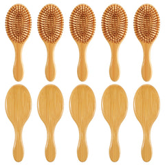 Wanmu bamboo hair brush ball-tipped-bristles provide gentle scalp massage.