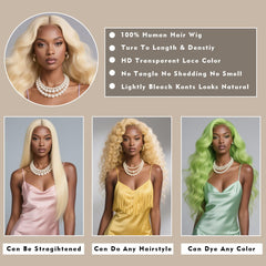 WAQI 613 13x6 HD lace frontal shows seamless parting for natural looks.
