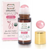 Warmify castor oil with rose quartz roller bottle for full-body hydration
