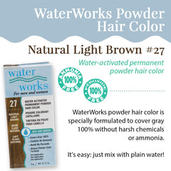 Water Works Light Brown powder texture shows smooth, non-sticky finish.