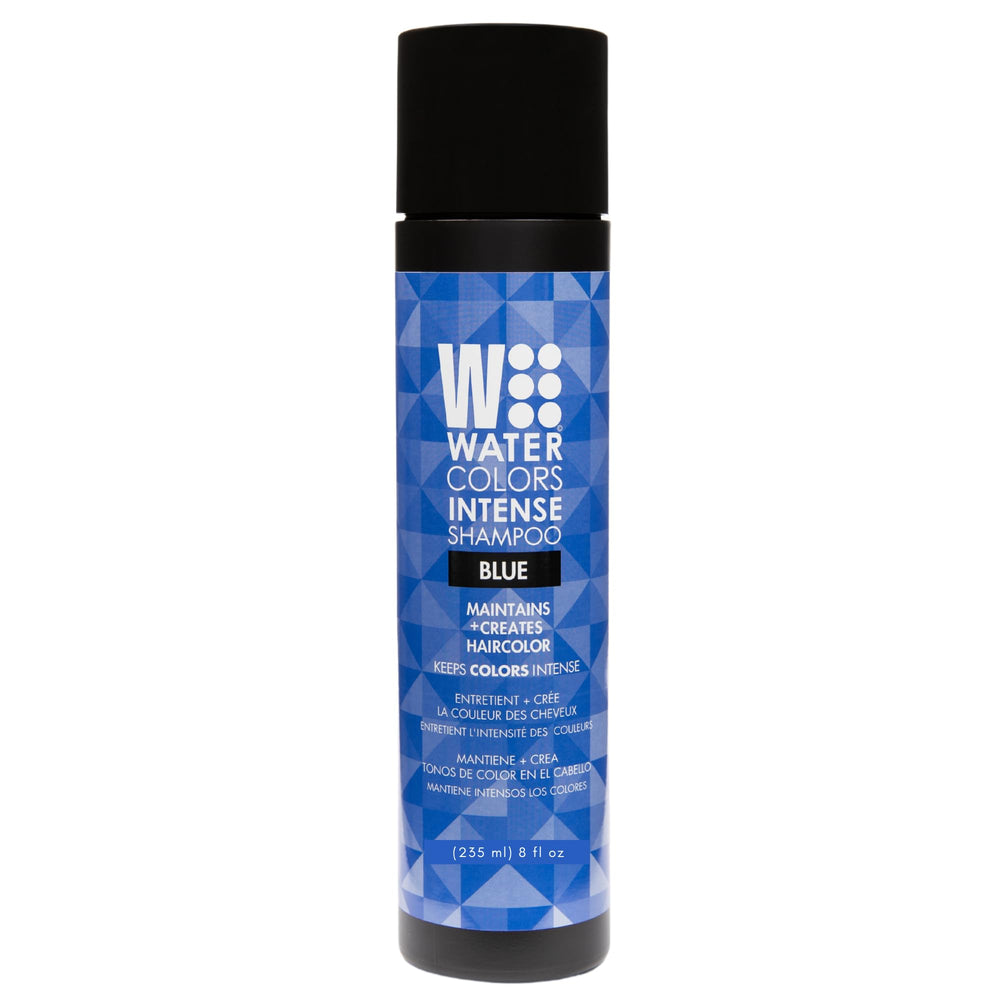 Watercolors by Tressa INTENSE blue bottle pour demonstrates color-depositing action for refreshed, vibrant blue tones