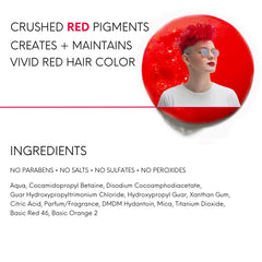 Applying Watercolors Intense Red to hair for a quick color boost.
