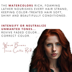 Watercolors by Tressa toned hair after use showing preserved hue and shine.