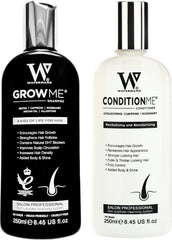 Watermans Grow Me shampoo bottle features biotin boost for thicker-looking hair.