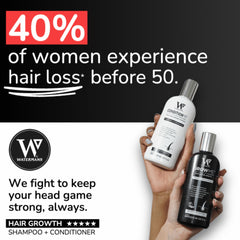 Watermans Grow Me shampoo lather close-up highlighting scalp nourishment.
