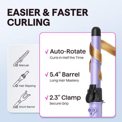 Wavytalk automatic curling wand with a simple reset button enables quick, interruption-free styling.