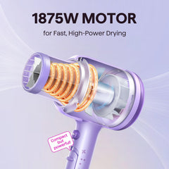 Wavytalk compact design dryer fits comfortably in hand for quick styling.