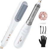 Wavytalk Pro Steam Hair Straightener Brush front view for quick, smooth styling