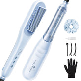 Wavytalk Pro Steam Hair Straightener Brush front view for quick, frizz-free styling