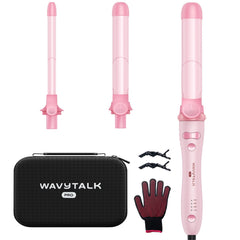 Wavytalk rotating curling iron 0.5-inch barrel for tight, voluminous spirals and root lift.