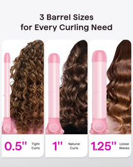Wavytalk rotating curling iron 1-inch barrel delivers beachy waves and classic curls.