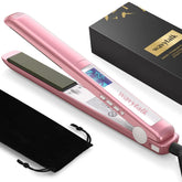 Wavytalk Salon Flat Iron Rose Gold close-up highlights titanium plates for fast, even heat