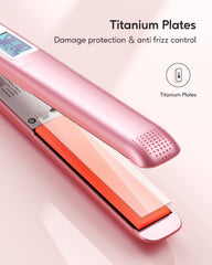 Wavytalk Salon Flat Iron Rose Gold in-use scene delivering sleek, frizz-free results