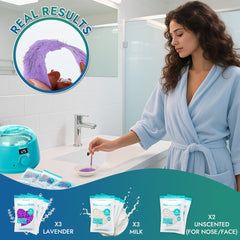 Wax Bear pre/post care wipes kit with Aloe Vera calms skin before waxing and lavender post-wax.