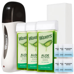 Waxers Roll-On Wax Kit application demonstrates smooth, mess-free waxing at home.