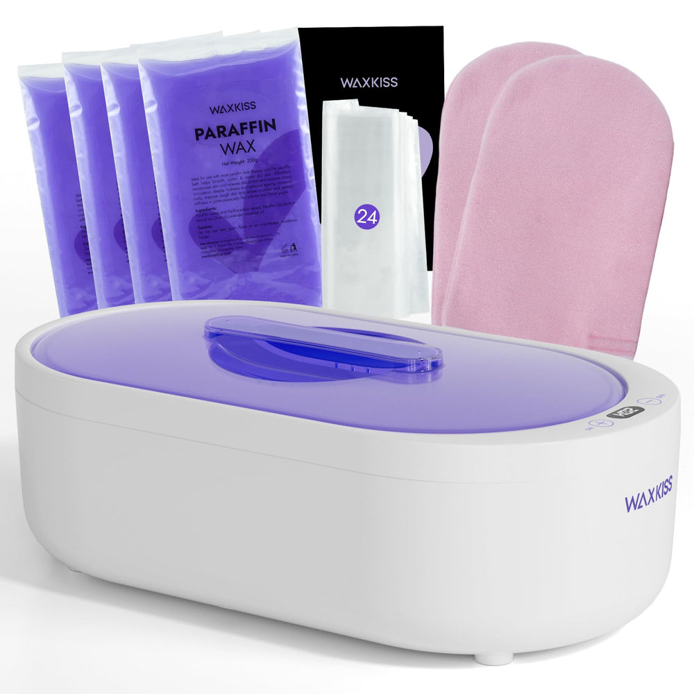 Waxkiss small paraffin machine for hands with digital display for precise temperature control.