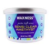 Waxness Sensi Clear Amethyst tin front view for gentle depilation