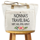 WCGXKO Nonna tote bag with marble canvas for daily cosmetics and essentials.
