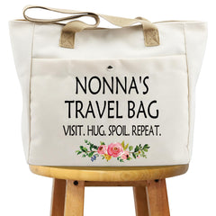 WCGXKO Nonna tote bag with marble canvas for daily cosmetics and essentials.