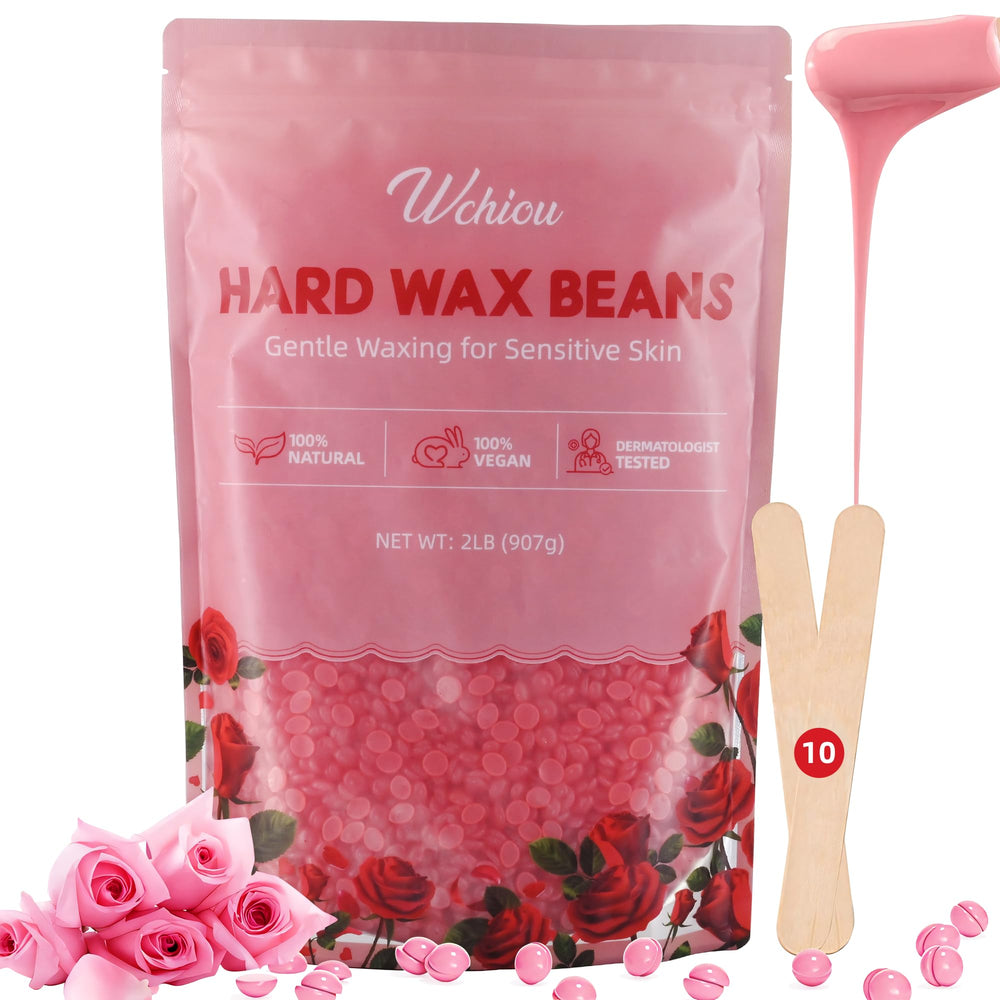 Wchiou hard wax beads rose formula close-up for sensitive skin benefits