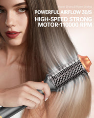 WeBeauty 110000 rpm motor close-up signals powerful airflow for faster drying with reduced heat exposure.