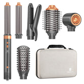 WeBeauty hair dryer brush air styler packaging shows compact, travel-ready design for fast on-the-go styling.