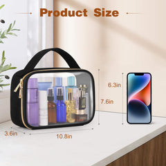 Wedama Clear Toiletry Bag open 180-degree design for quick access to essentials.