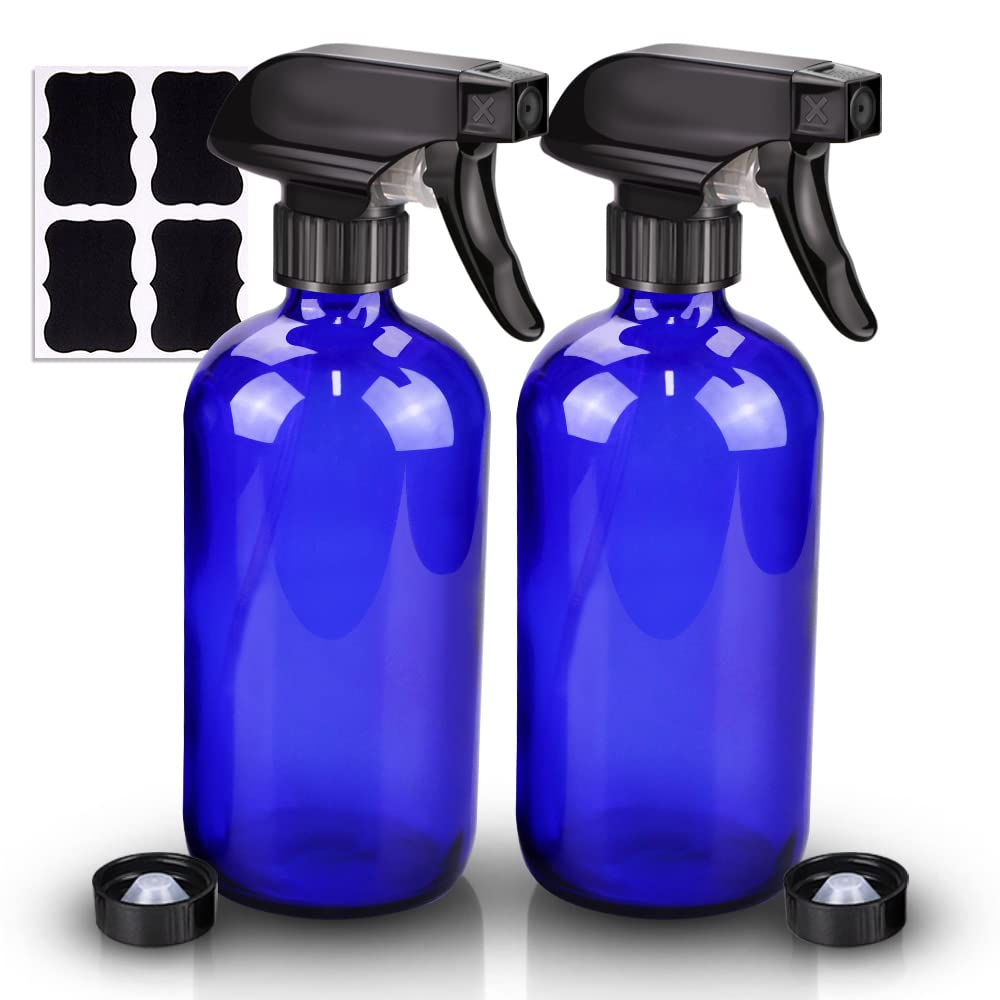 Wedama glass spray bottle blue front view for cleaning tasks